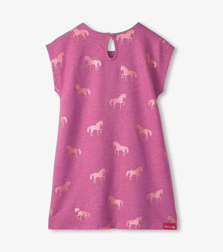 Hatley Terry Slouchy Dress - Shimmer Horses