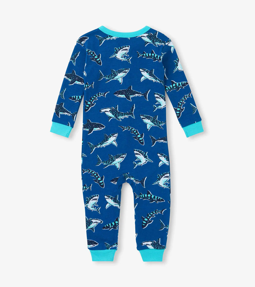 Hatley Cotton Coverall - Sharks