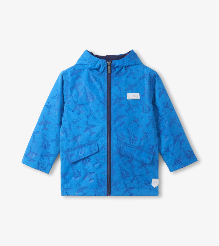 Hatley Colour Reveal Rain Coat - Vintage Airplanes