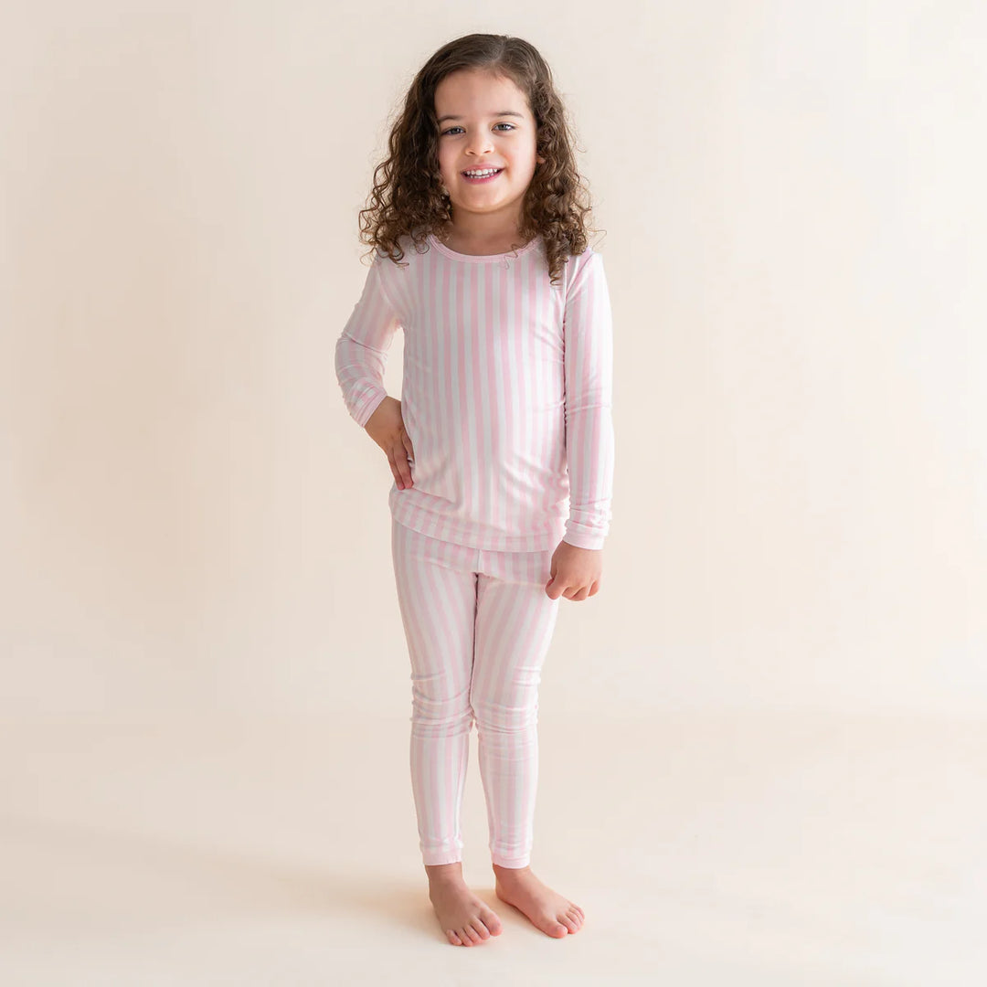 Kyte Baby Long Sleeve Toddler Pajama Set - Small Sakura Stripe