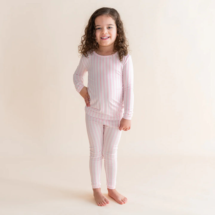 Kyte Baby Long Sleeve Toddler Pajama Set - Small Sakura Stripe