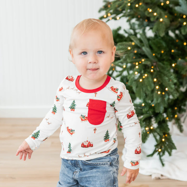 Kyte Baby Long Sleeve Toddler Tee - Santa Sleigh