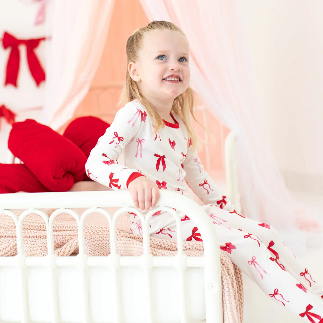 Kyte Baby Long Sleeve Toddler Pajama Set - Small Love Bow
