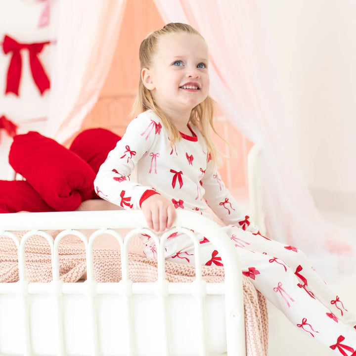 Kyte Baby Long Sleeve Toddler Pajama Set - Small Love Bow