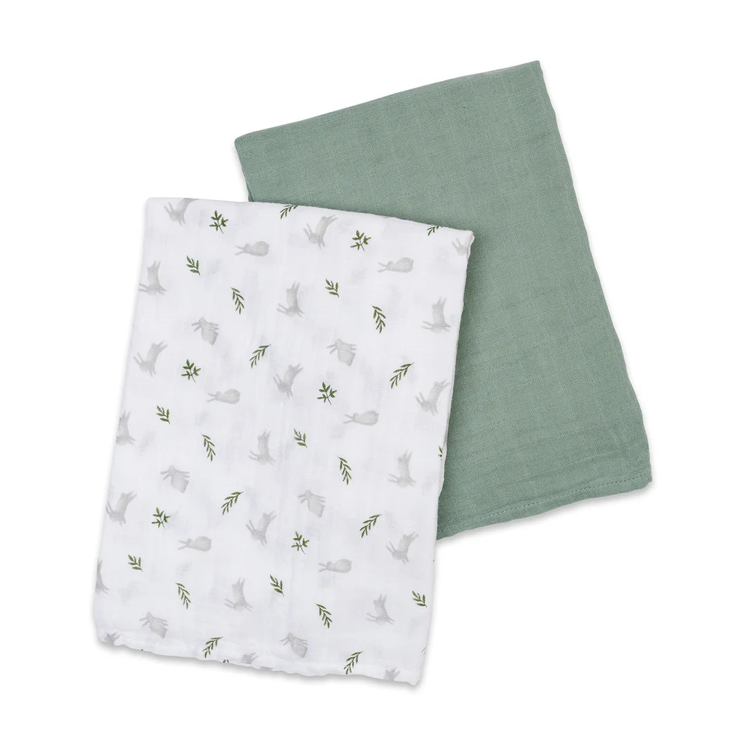 Lulujo Cotton Muslin Swaddles 2pk