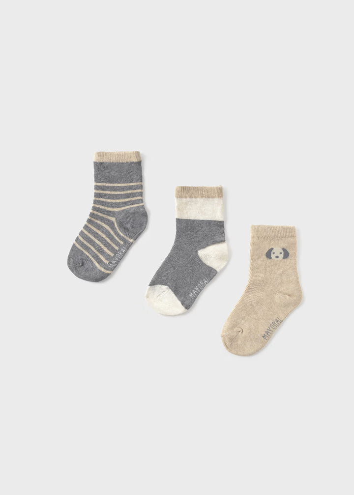 Mayoral Socks Set - 3 Pairs Fog