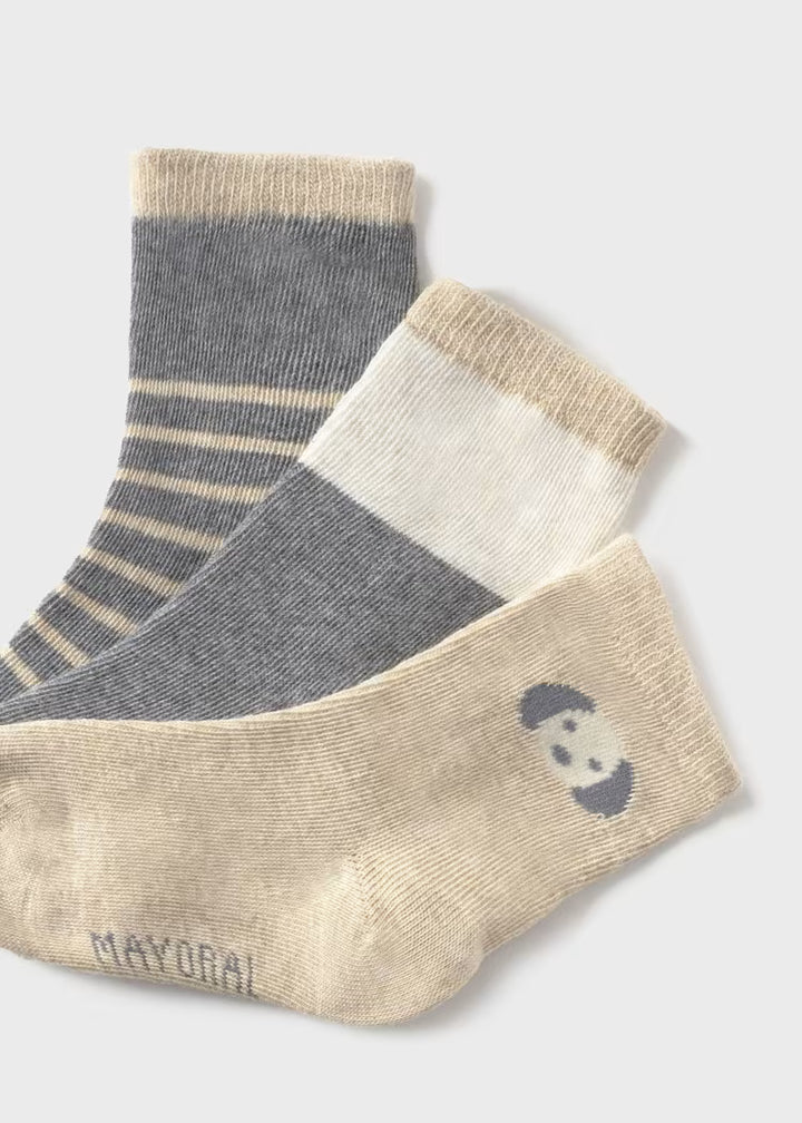 Mayoral Socks Set - 3 Pairs Fog