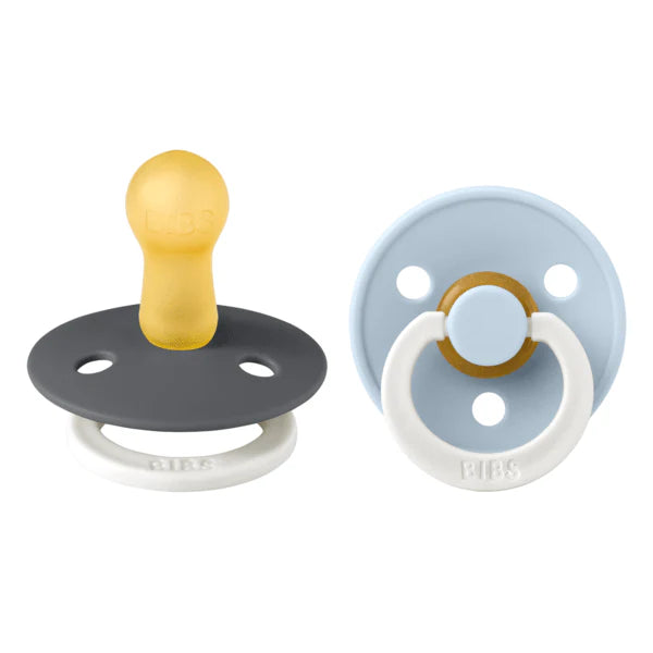 BIBS Round Colour Pacifiers GLOW - Size 1 (0-6m)