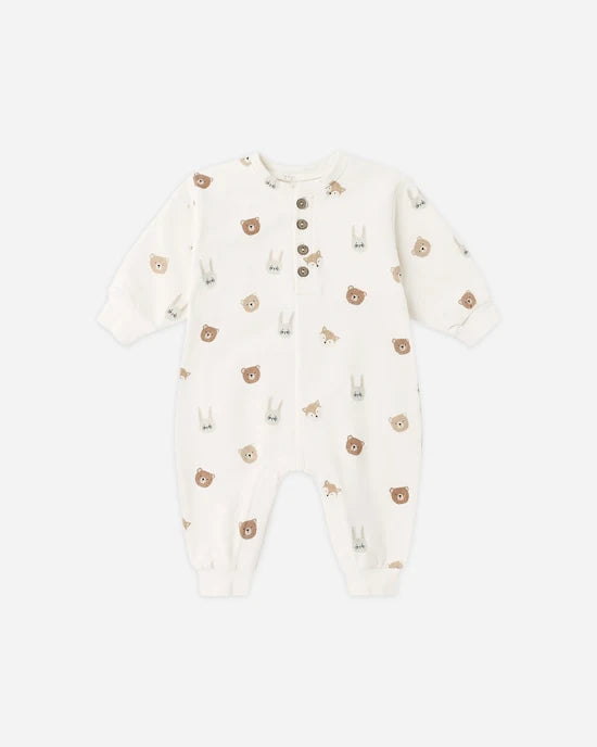Quincy Mae Relaxed Fleece Jumpsuit - Critters