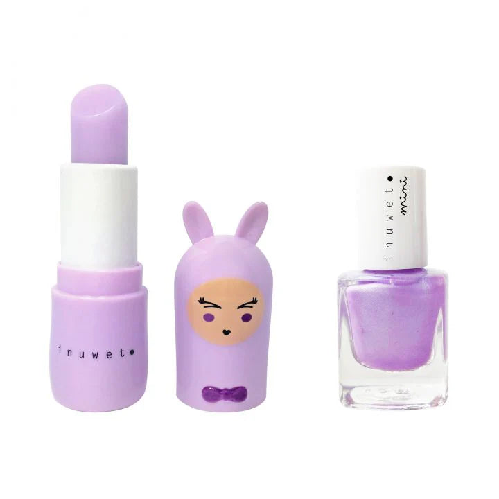 Inuwet Duo - Lip Balm/Nail Polish - Violet/Marshmallow