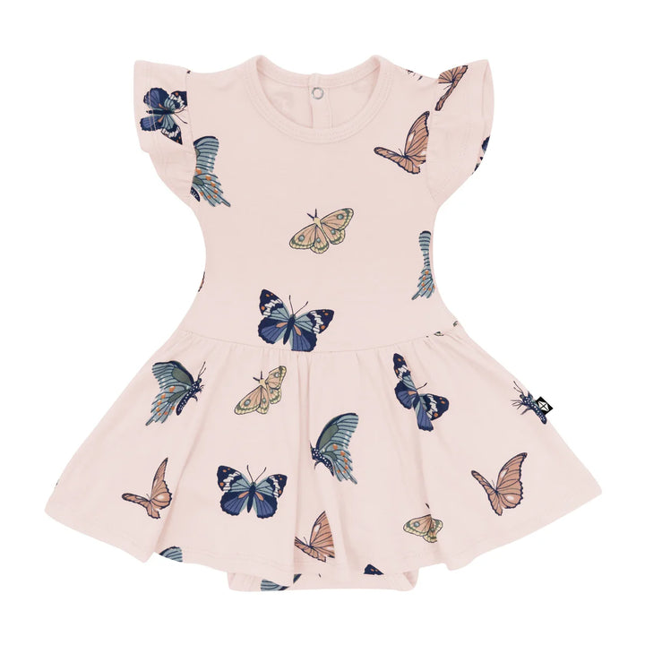 Kyte Baby Twirl Bodysuit Dress - Blush Butterfly