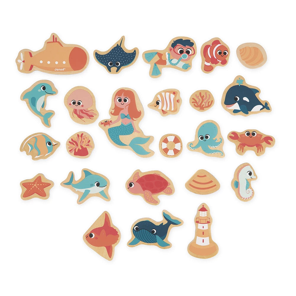 Janod 24pc Sea Life Magnets