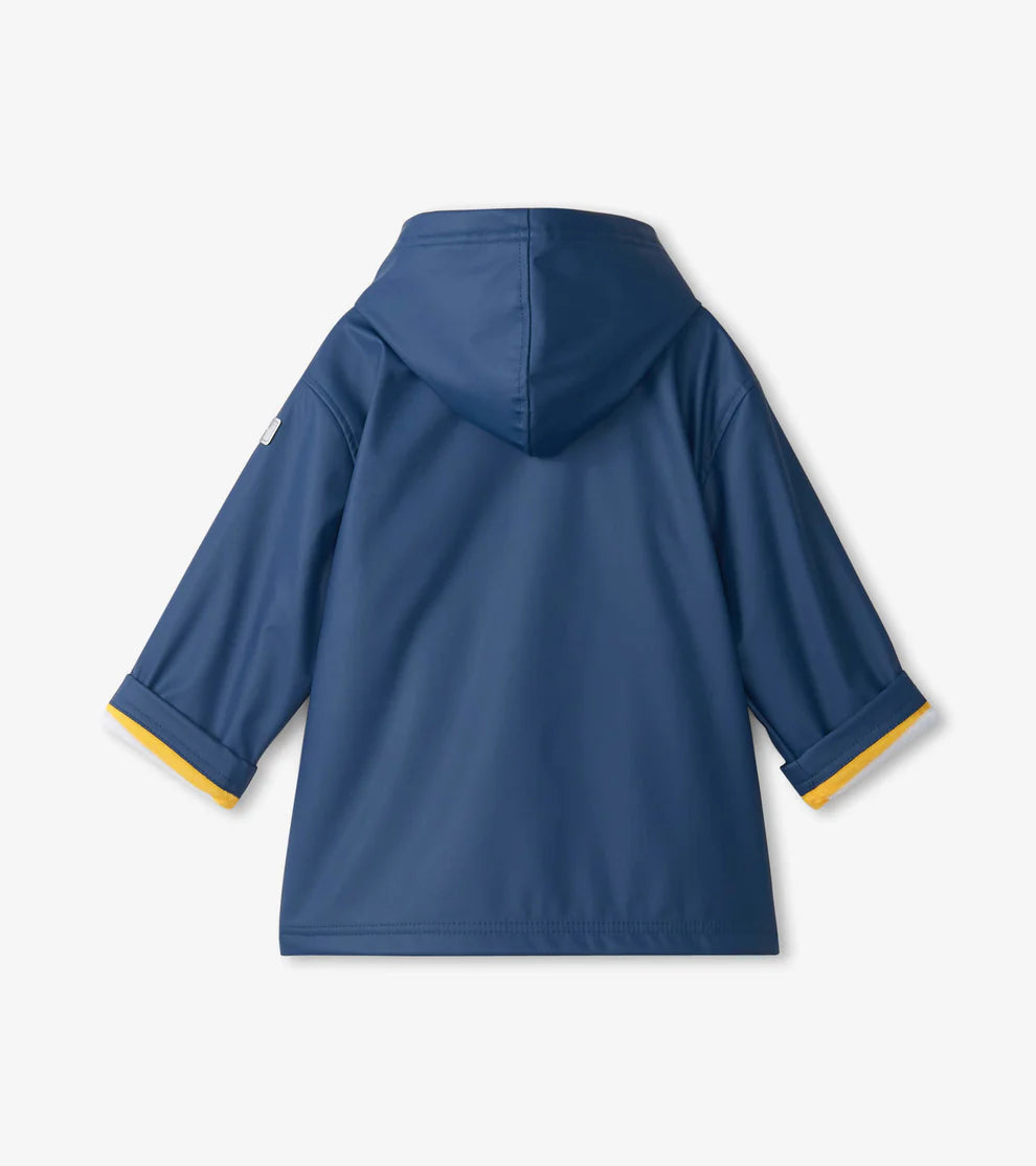 Hatley Zip Up Splash Jacket - Navy and Yellow