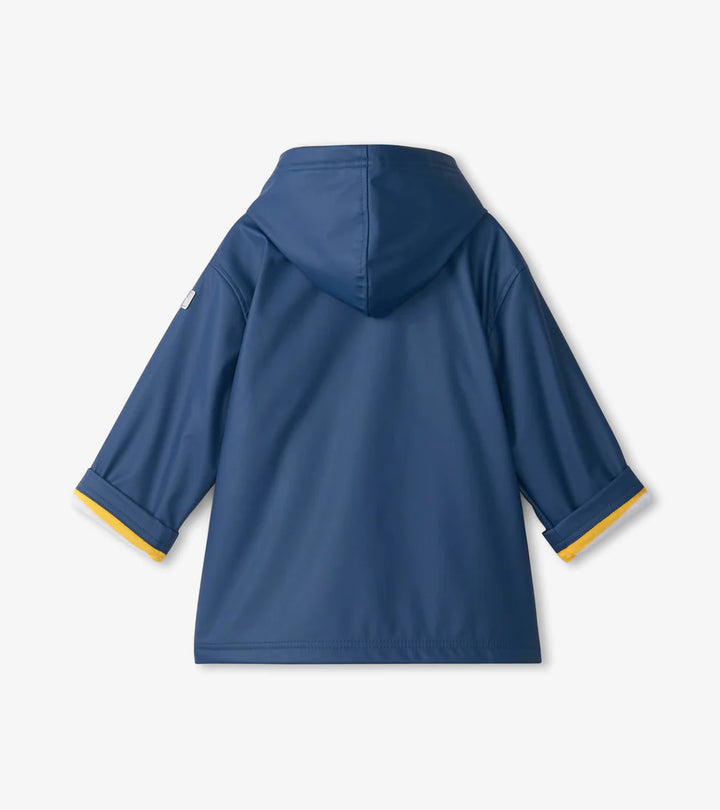 Hatley Zip Up Splash Jacket - Navy and Yellow