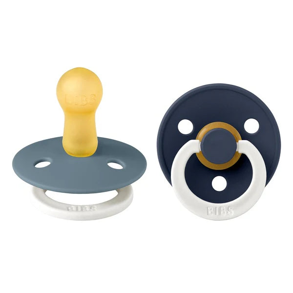 BIBS Round Colour Pacifiers GLOW - Size 1 (0-6m)