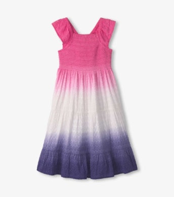 Hatley Smocked Dress - Purple Dip Dye