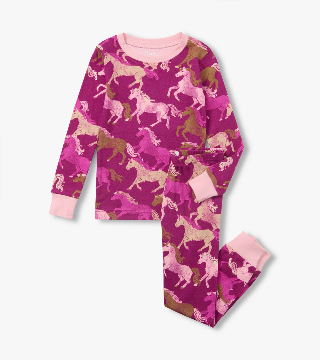 Hatley Girls Galloping Horses Cotton Pajama Set