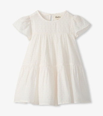 Hatley Woven Cake Puff Dress - Pearl Blush Swiss Dot