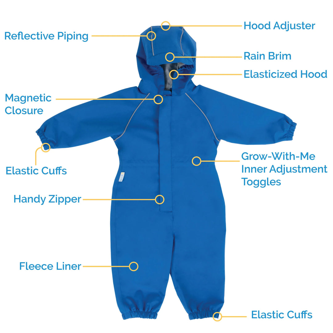 Jan &amp; Jul Cozy-Dry Fleece Rain Play Suit - Dark Navy