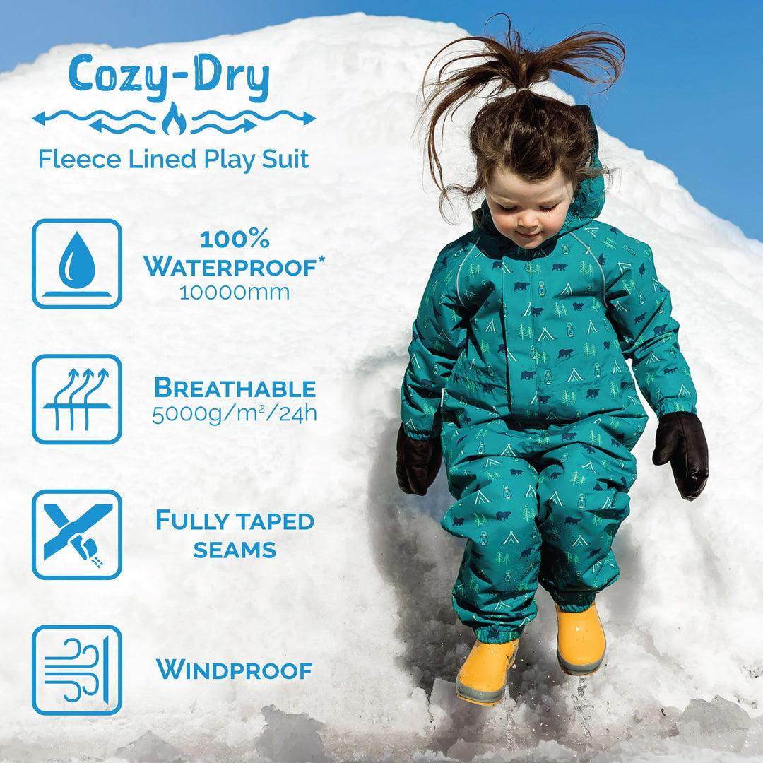 Jan &amp; Jul Cozy-Dry Fleece Rain Play Suit - Dark Navy