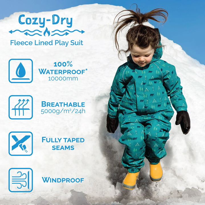 Jan &amp; Jul Cozy-Dry Fleece Rain Play Suit - Dark Navy