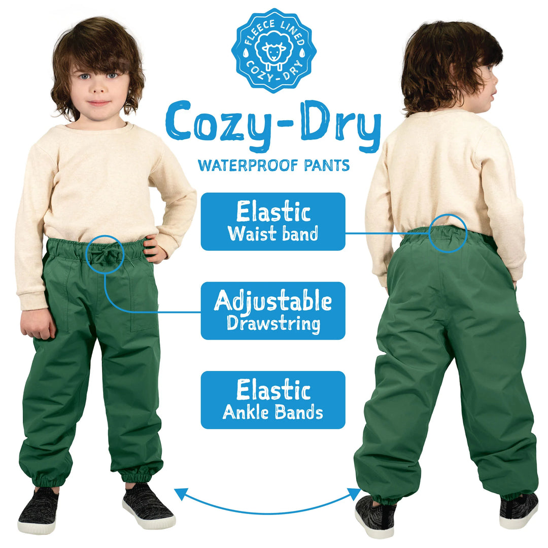 Jan &amp; Jul Cozy-Dry Fleece Lined Rain Pants - Dusty Blue