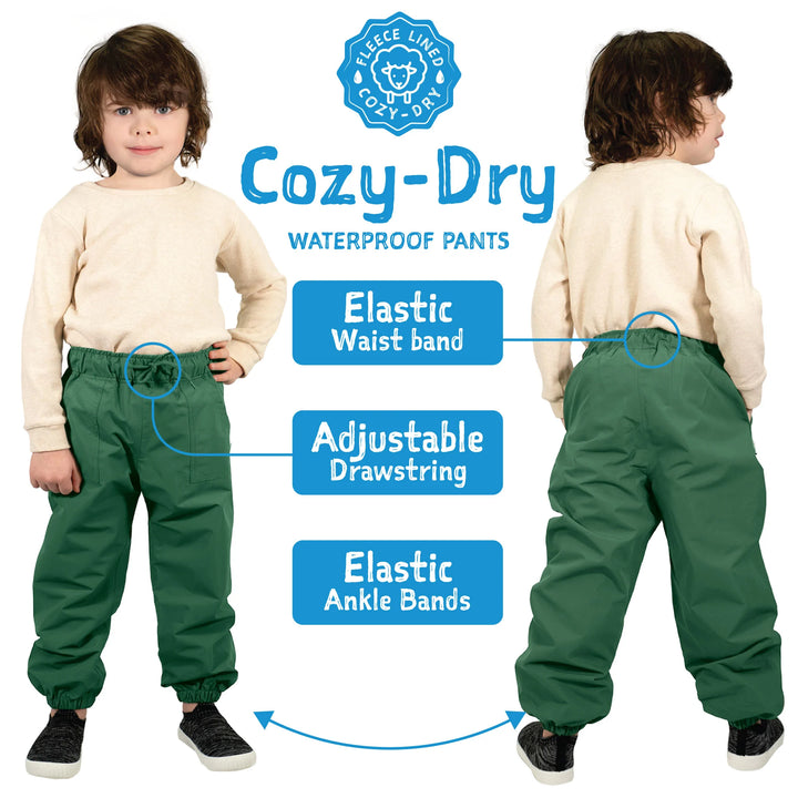 Jan &amp; Jul Cozy-Dry Fleece Lined Rain Pants - Dusty Blue