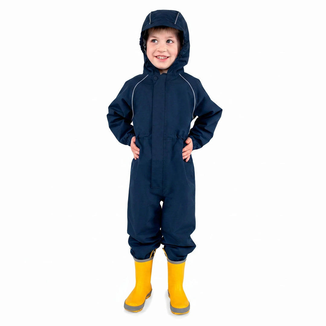 Jan &amp; Jul Cozy-Dry Fleece Rain Play Suit - Dark Navy