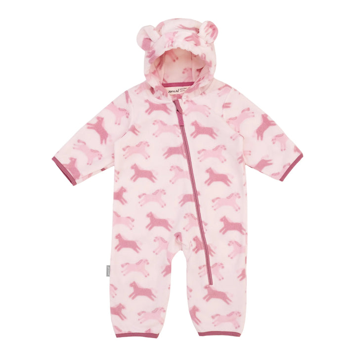 Jan &amp; Jul Fleece Suit - pink Ponies