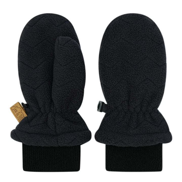 Jan &amp; Jul Fleece Mittens w/Ribbed Cuff - Black