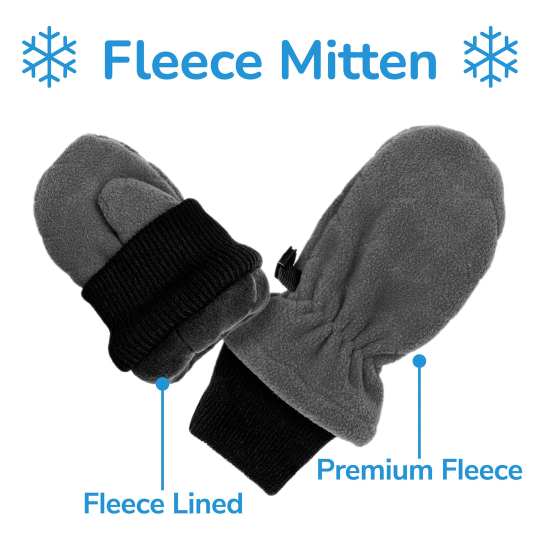Jan &amp; Jul Fleece Mittens w/Ribbed Cuff - Black