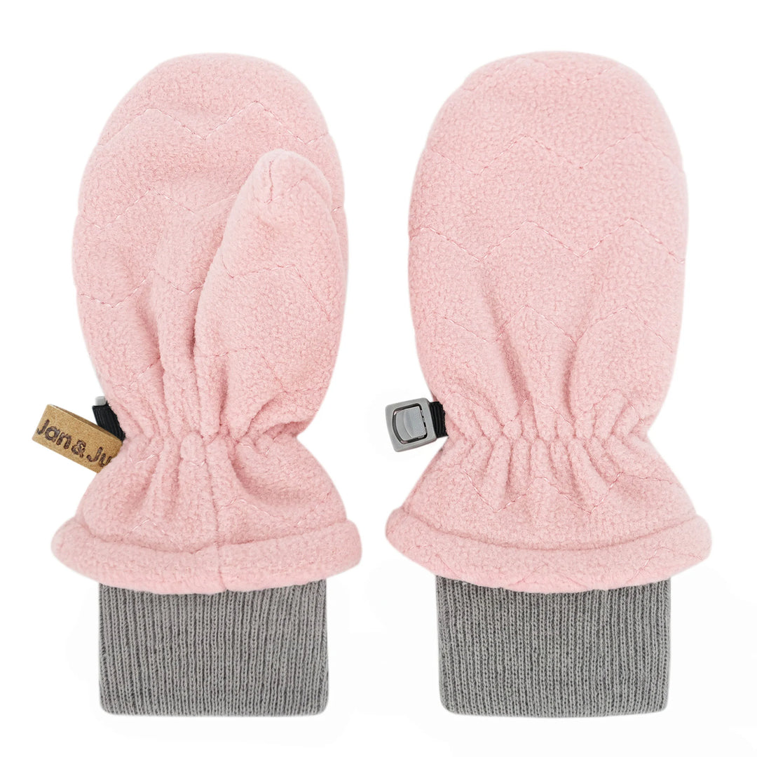 Jan &amp; Jul Fleece Mittens w/Ribbed Cuff - Dusty Pink