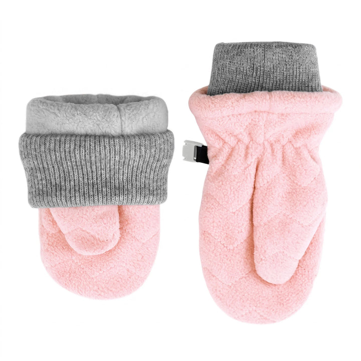Jan &amp; Jul Fleece Mittens w/Ribbed Cuff - Dusty Pink