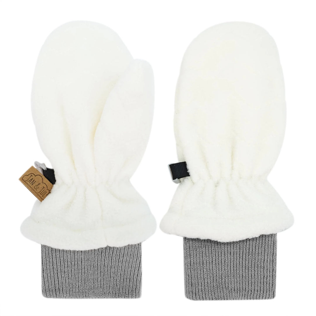 Jan &amp; Jul Fleece Mittens w/Ribbed Cuff - Cream