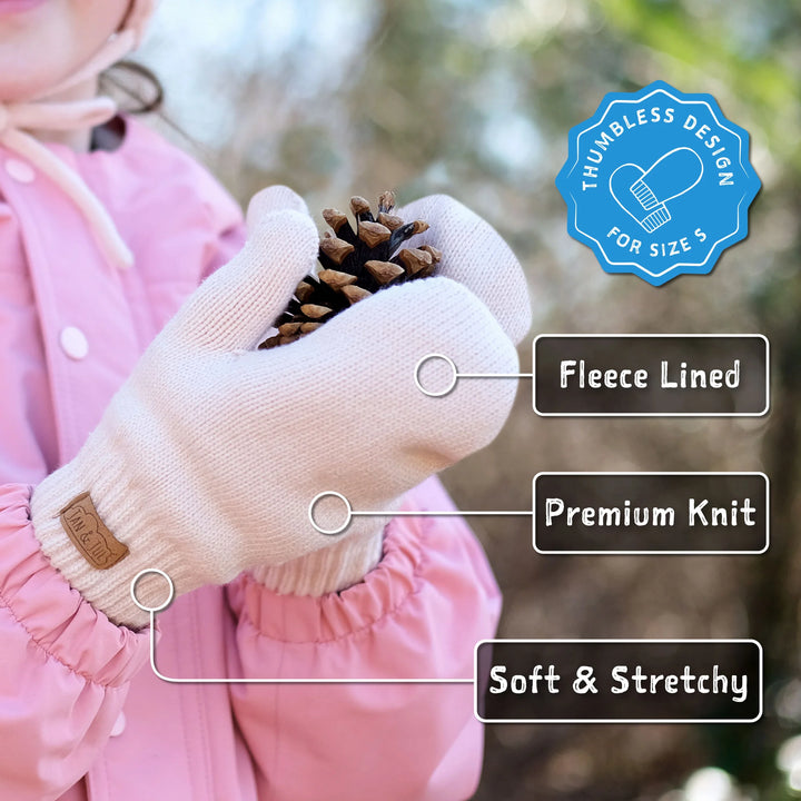Jan &amp; Jul Knit Wi\nter Mittens - Light Pink
