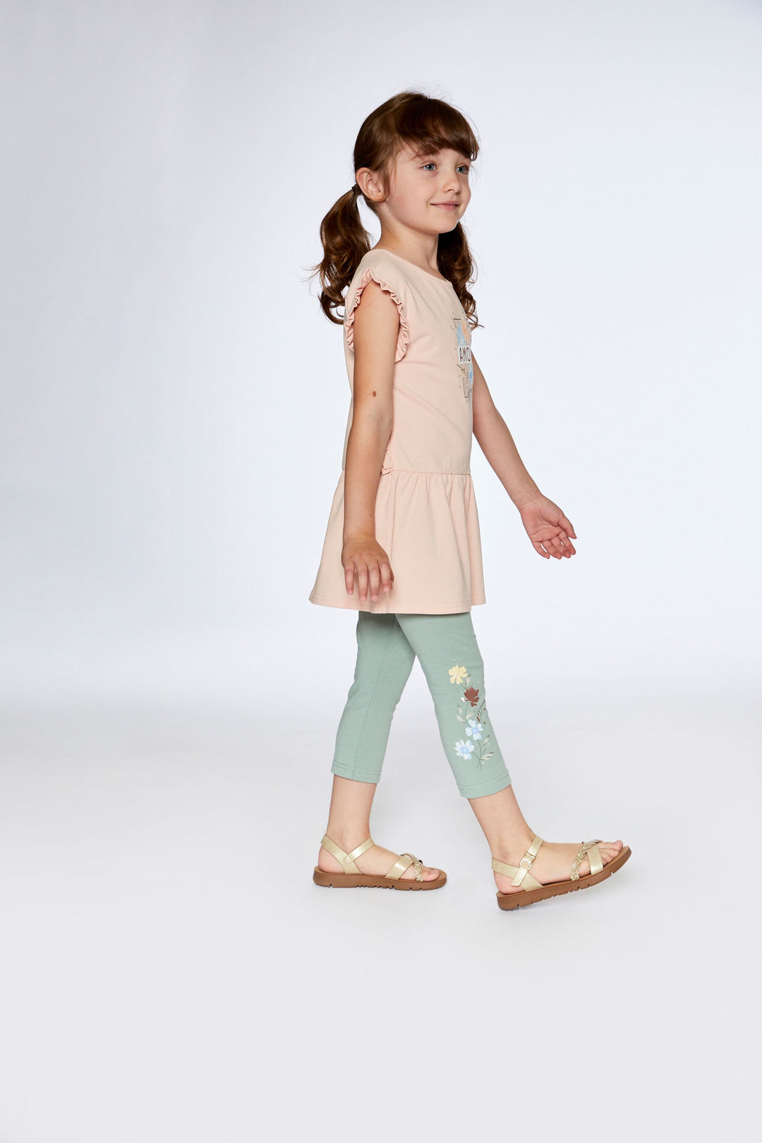 Deux Par Deux Organic Cotton Capri Legging - Olive Green