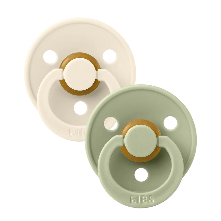 BIBS Round Colour Pacifiers - Size 1 (0-6m)