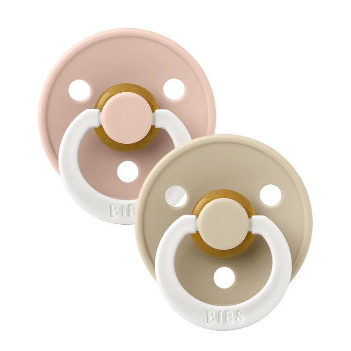 BIBS Round Colour Pacifiers GLOW - Size 1 (0-6m)