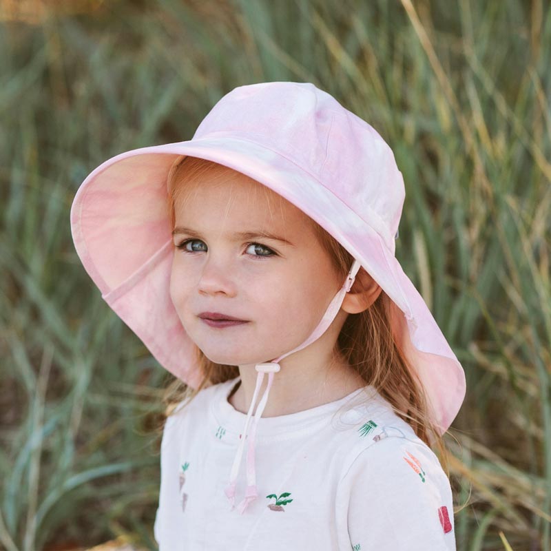 Jan &amp; Jul Gro-With-Me Cotton Adventure Hat - Pink Tie-Dye