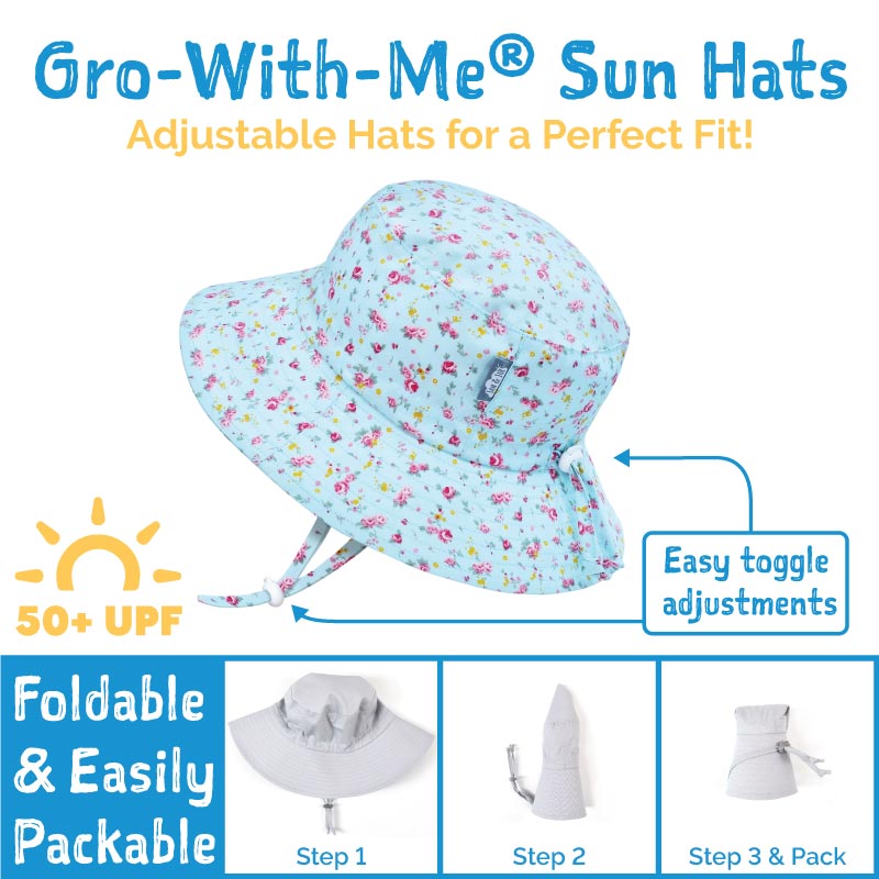 Jan &amp; Jul Gro-With-Me Bucket Hats - Blue Whale
