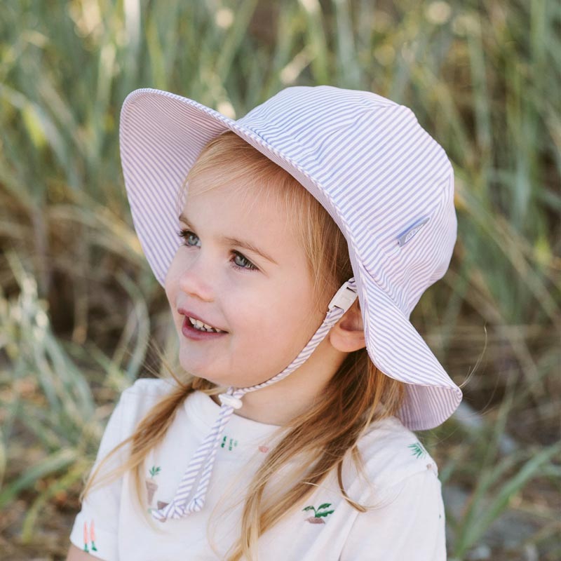 Jan &amp; Jul Cotton Floppy Hat - Purple Stripes