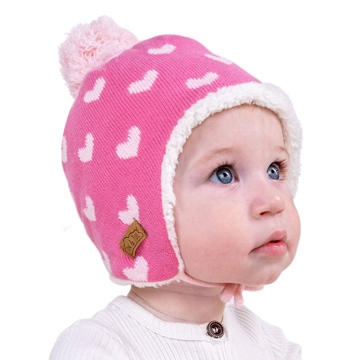Jan &amp; Jul Knit Graphic Beanie - Hearts