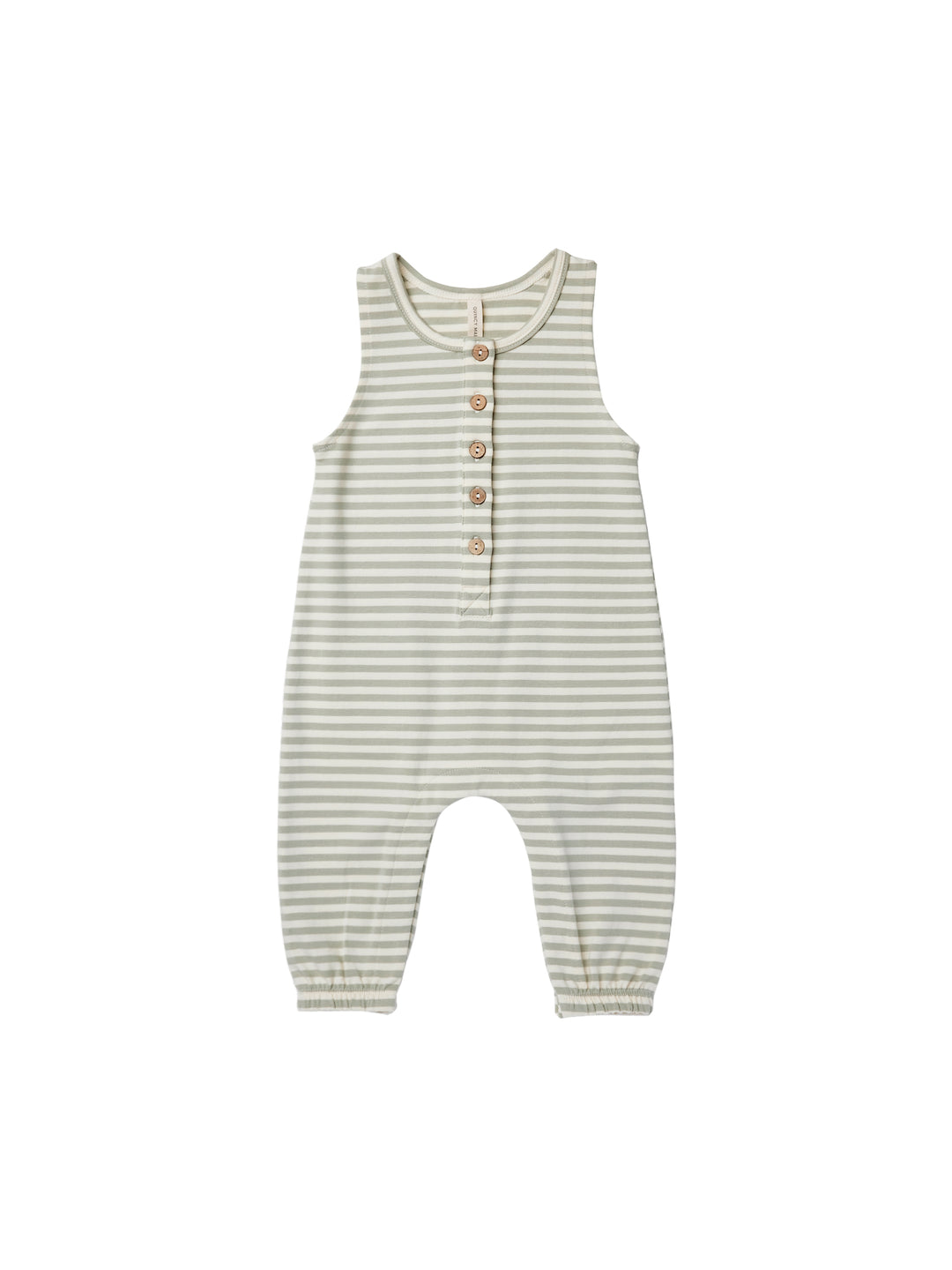 Quincy Mae Sleeveless Jumpsuit - Pistachio Stripe