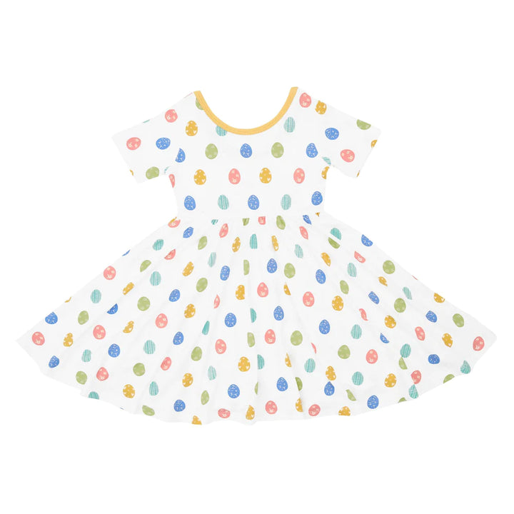 Kyte Baby Short Sleeve Twirl Dress - Spring Egg