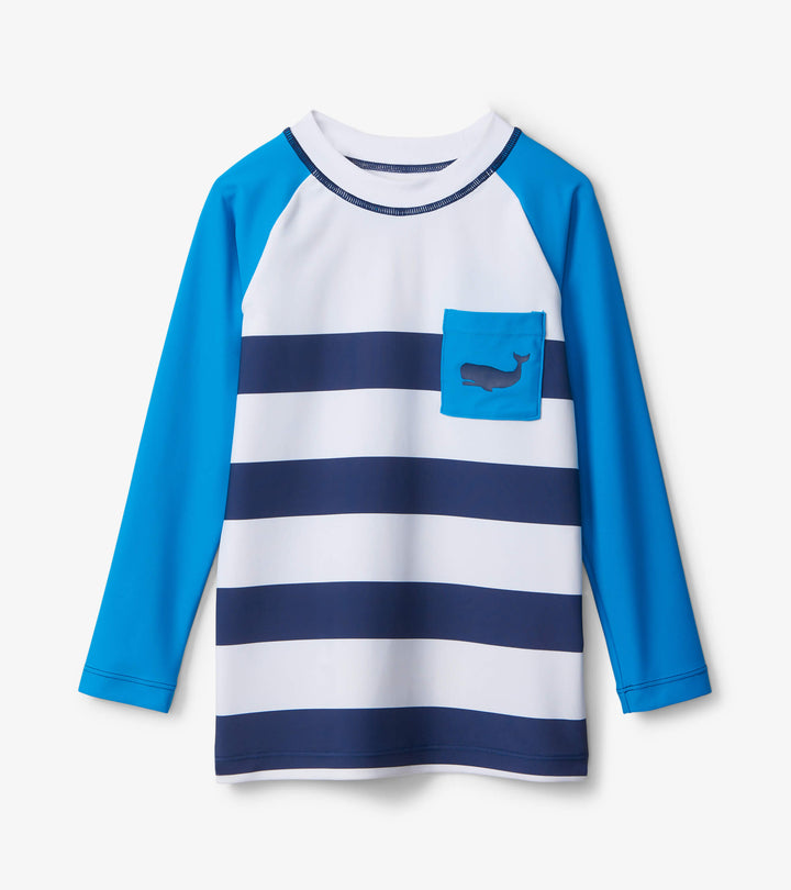 Hatley Long Sleeve Rashguard - Whales Stripes